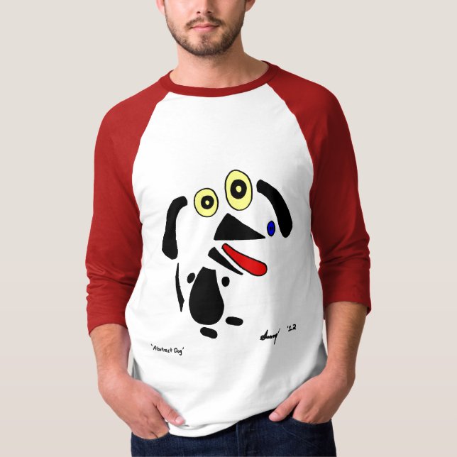 Abstrakt Hund Manar Raglan T-Shirt (Framsida)