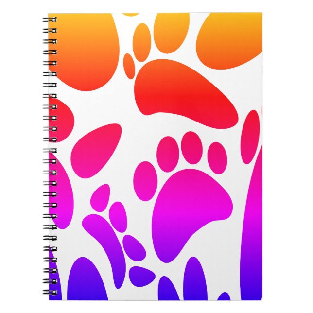 Abstrakt Hund Pawprint Anteckningsbok (Framsidan)