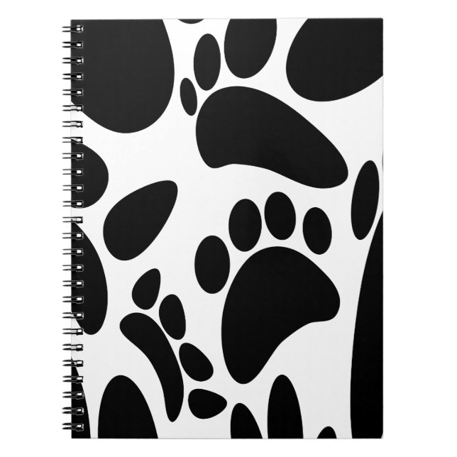 Abstrakt Hund Pawprint Anteckningsbok (Framsidan)