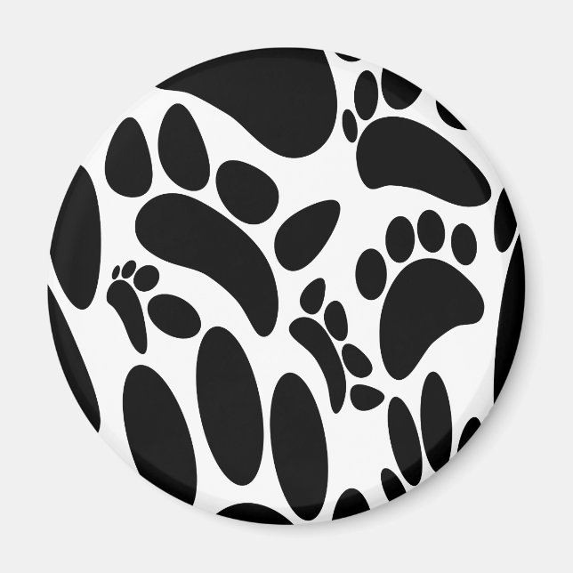 Abstrakt Hund Pawprint Magnet (Framsidan)