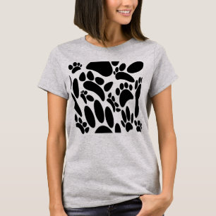 Abstrakt Hund Pawprint T Shirt