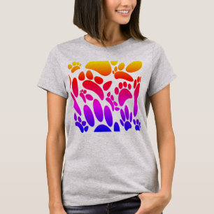 Abstrakt Hund Pawprint T Shirt