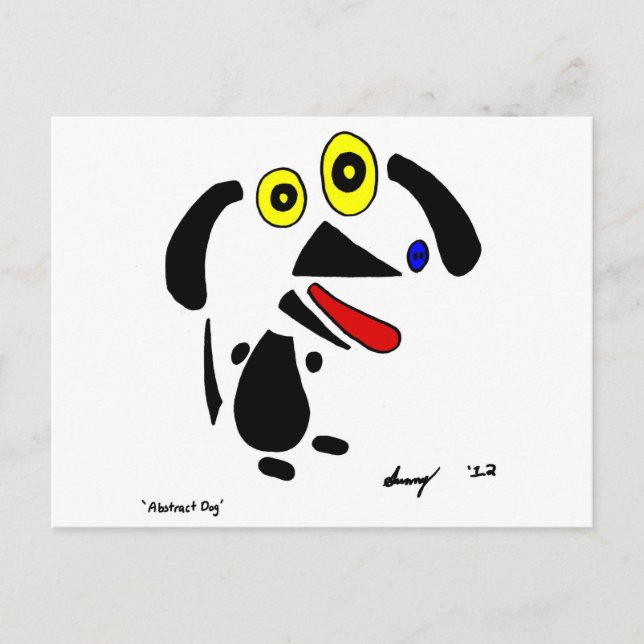 Abstrakt Hund vykort (Framsida)