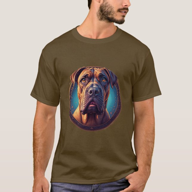 Abstrakt hundporträttkonst t shirt (Framsida)