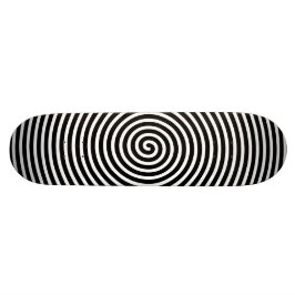 Abstrakt Hypnotized svart vit Skateboard Bräda 20,5 Cm