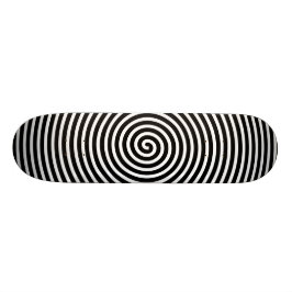 Abstrakt Hypnotized svart vit Skateboard Bräda 20,5 Cm