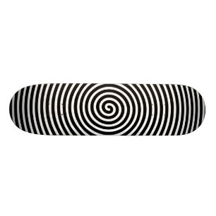 Abstrakt Hypnotized svart vit Skateboard Bräda 20,5 Cm