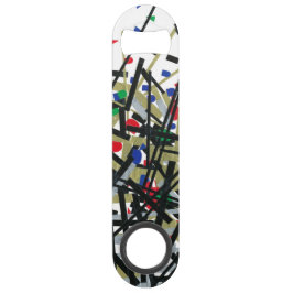 Abstrakt i band och blanketter 1 långa flaskppnare