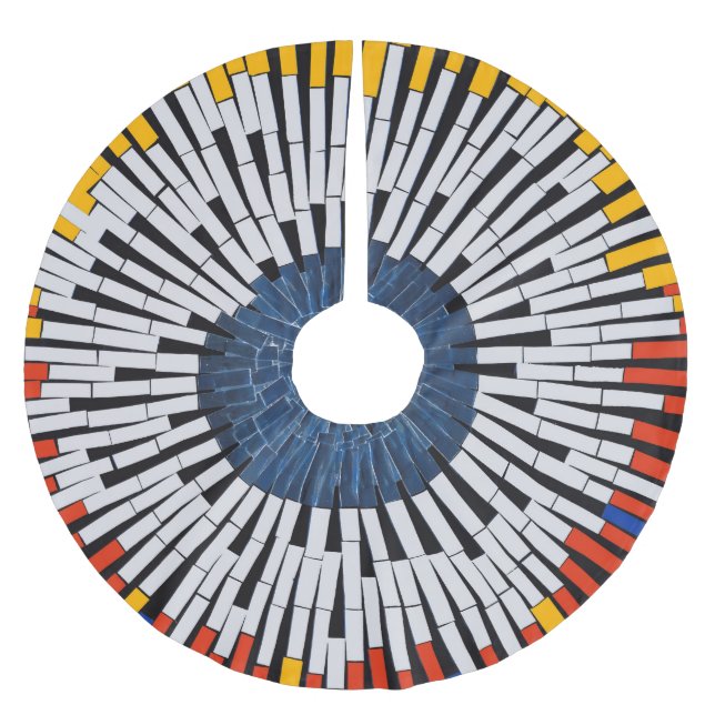 Abstrakt i band - Starburst Julgransmatta Borstad Polyester (Framsidan)