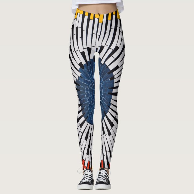 Abstrakt i band - Starburst Leggings (Framsida)
