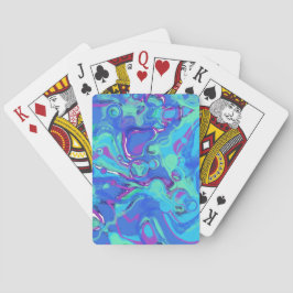 Abstrakt i blåsor, Gröntar och Lila Casinokort