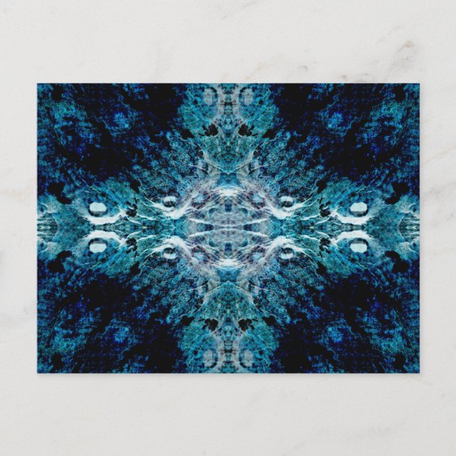 Abstrakt i Blue and Teal. Lite mjuk kant. Vykort (Framsida)
