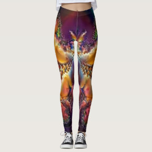 abstrakt i färg vid sen nedgång leggings