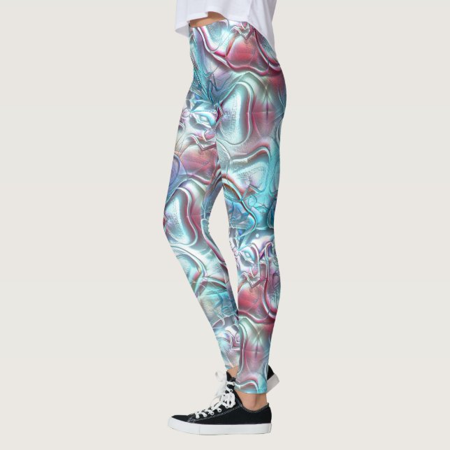 Abstrakt i glas överdragen på sandy struktur leggings (Vänster)