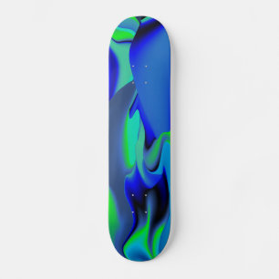 Abstrakt i grönt och blått skateboard bräda 21,5 cm