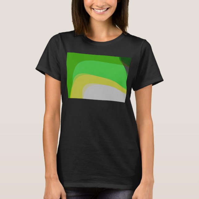 Abstrakt i grönt och gult 1004 t shirt (Framsida)