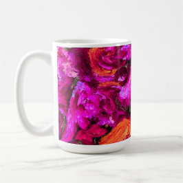 Abstrakt i Lila Orangar och Gröntar Kaffemugg