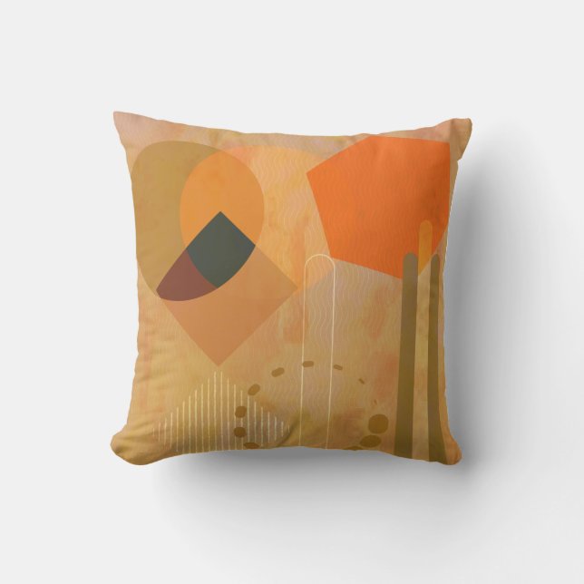 abstrakt i medelårhundradet med orange färg kudde (Framsida)