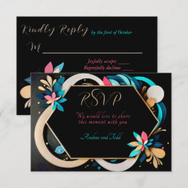 Abstrakt i modern elegant bröllop OSA kort