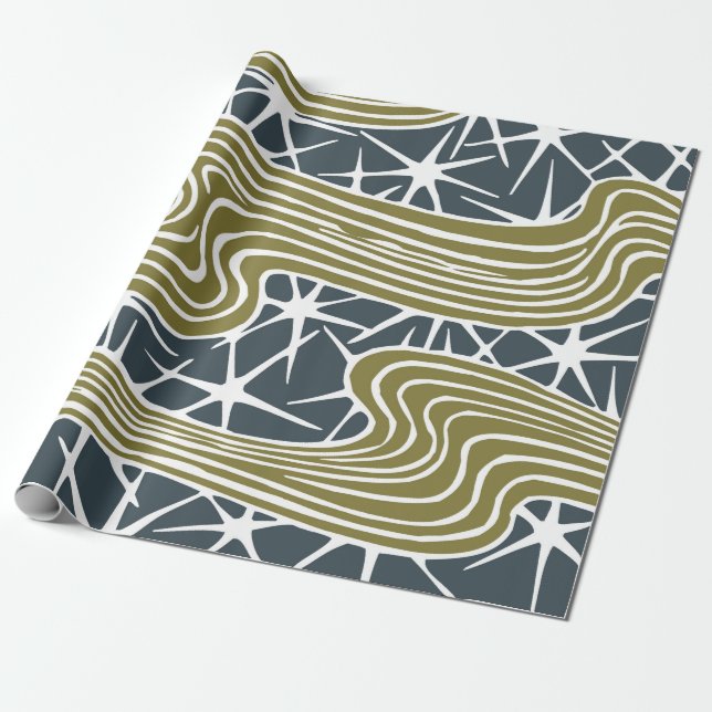 Abstrakt i modern Illustration i mitten av århundr Presentpapper (Utrullad)