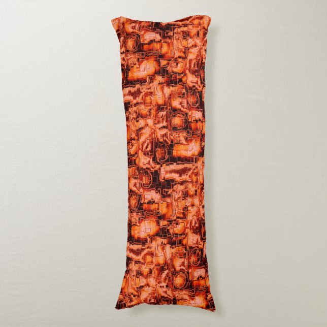 Abstrakt i mosaiskt skulpterade, i koralltoner kroppskudde (Framsidan Vertikal)