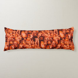 Abstrakt i mosaiskt skulpterade, i koralltoner kroppskudde