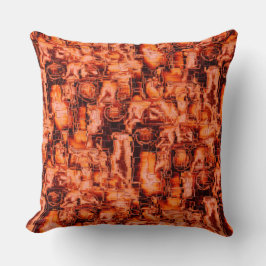 Abstrakt i mosaiskt skulpterade, i koralltoner kudde