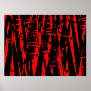 Abstrakt i rött och svart poster