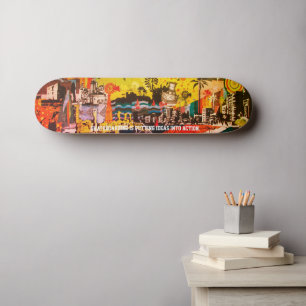 Abstrakt i städer mini skateboard bräda 18,5 cm