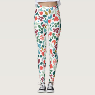 Abstrakt i städerna Organic Mönster Fall Färg på V Leggings