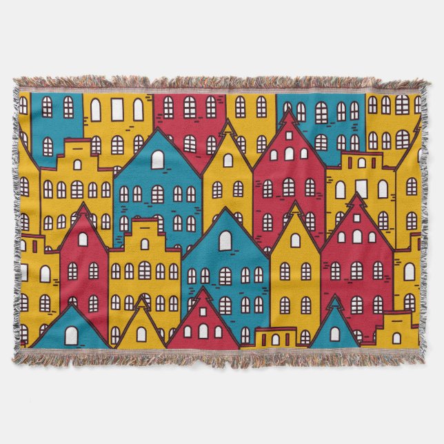 Abstrakt i städerna: vintage mönster filt (Framsidan)