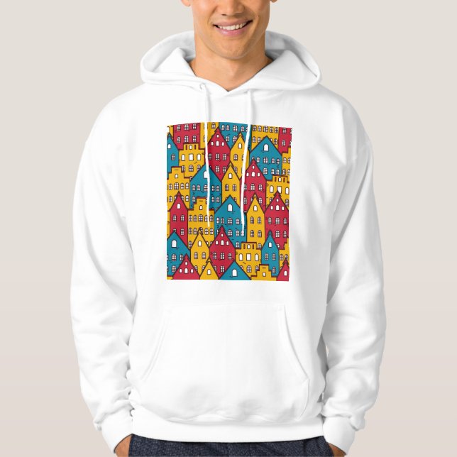 Abstrakt i städerna: vintage mönster hoodie (Framsida)