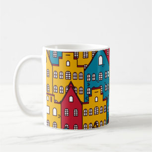 Abstrakt i städerna: vintage mönster kaffemugg