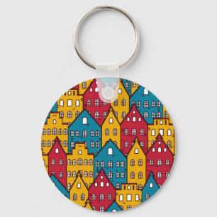 Abstrakt i städerna: vintage mönster nyckelring