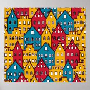 Abstrakt i städerna: vintage mönster poster