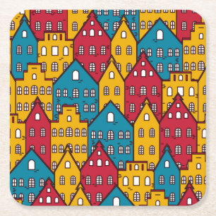 Abstrakt i städerna: vintage mönster underlägg papper kvadrat