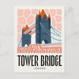 abstrakt i Torn Bridge London blommigt art. Vykort