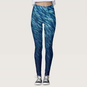 Abstrakt i undervattensfiskskolan leggings
