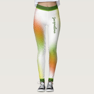 Abstrakt i Västindien Färg med Namn på WHITE Leggings