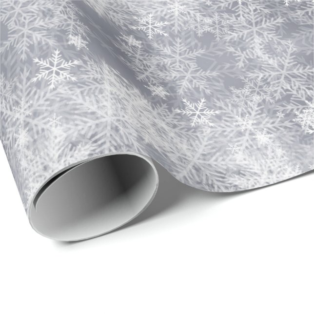 Abstrakt Ice Grått Winter Mönster, Presentpapper (Rullad Hörn)