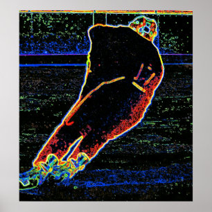 Abstrakt Ice Hockey Player Poster
