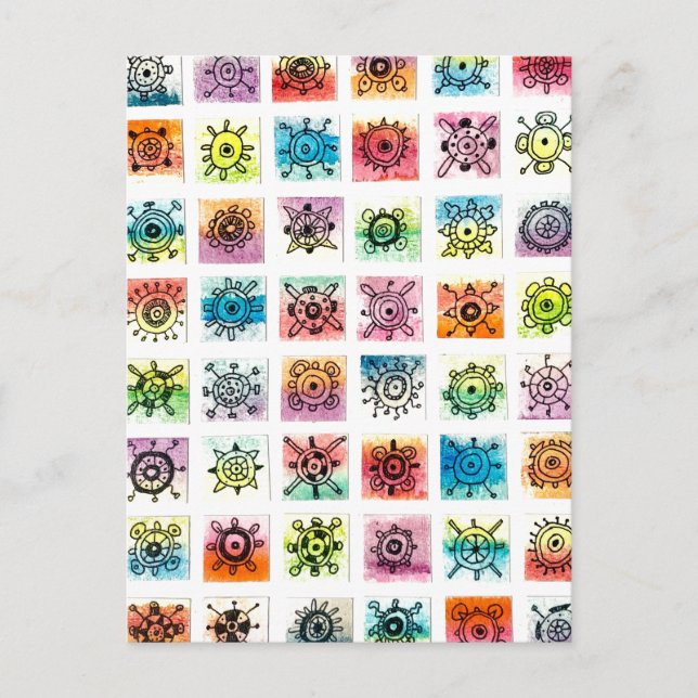 Abstrakt illustration av cirkelformer vykort (Framsida)