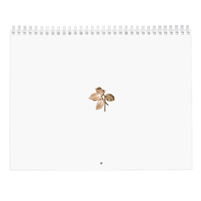 Abstrakt illustration av ett gren med ljusbeige kalender (Baksida)