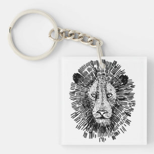Abstrakt illustration av modigt lejonansikte