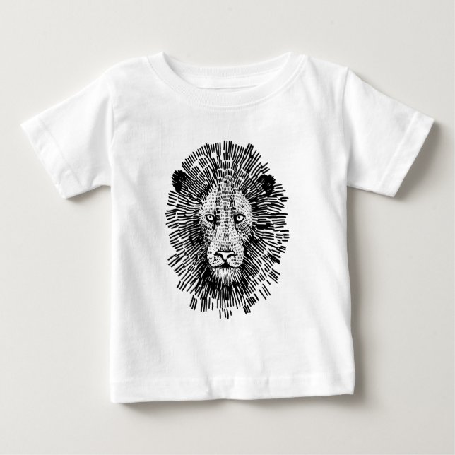 Abstrakt illustration av modigt lejonansikte t shirt (Framsida)