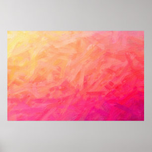 Abstrakt illustration av rosa, gult Bristle Brus Poster
