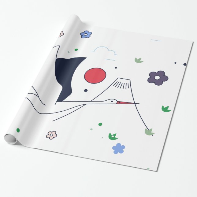 Abstrakt illustration av trana presentpapper (Utrullad)