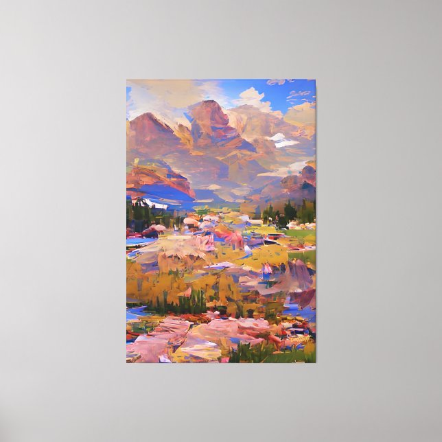 Abstrakt Impressionism Målning av färgton Canvastryck (Framsida)