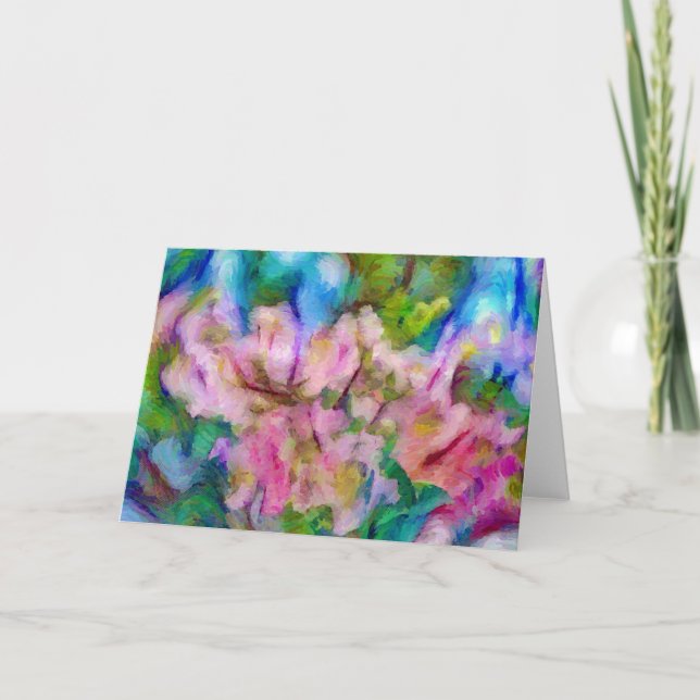 Abstrakt Impressionist Blommigt Art Note Card Kort (Framsida)