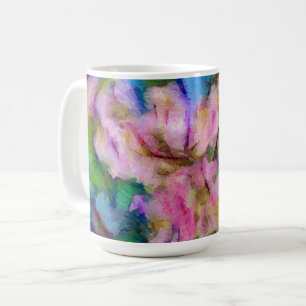Abstrakt Impressionist Blommigt Flower Kopp Mugg